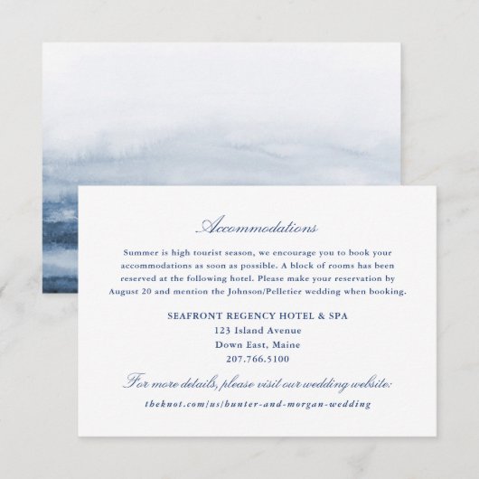 D'accompagnement Carte d'insertion pour une chambre d'hôtel - Penob (Devant / Derrière)