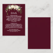 D'accompagnement Carte d'insertion Royal Ivory Floral Crest Bourgog (Devant / Derrière)