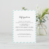 D'accompagnement Carte d'insertion turquoise Blue Stried Mariage In (Debout devant)