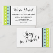 D'accompagnement Carte d'insertion "We have Moved" (Nous avons démé (Devant / Derrière)