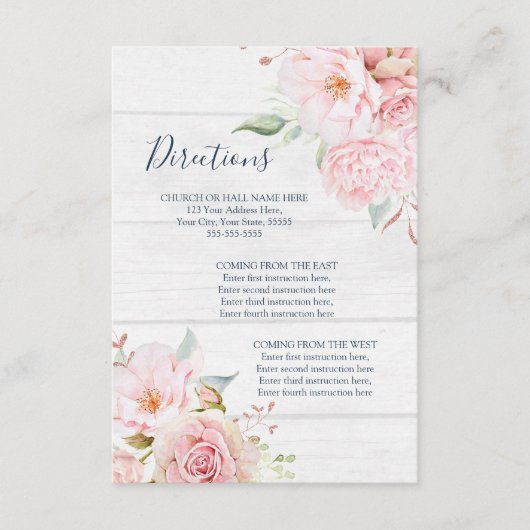 D'accompagnement Carte d'Instructions de Mariage Floral Rustique de (Devant)