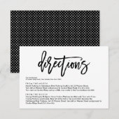 D'accompagnement Carte d'instructions de Mariage lettres main chic (Devant / Derrière)