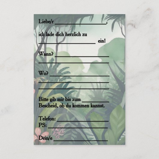 D'accompagnement Carte d'invitation (Dos)