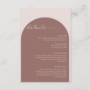 D'accompagnement Carte d'invitation à détails d'arche bohème simple