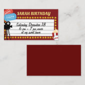D'accompagnement carte d'invitation à l'anniversaire du cinéma (Devant / Derrière)