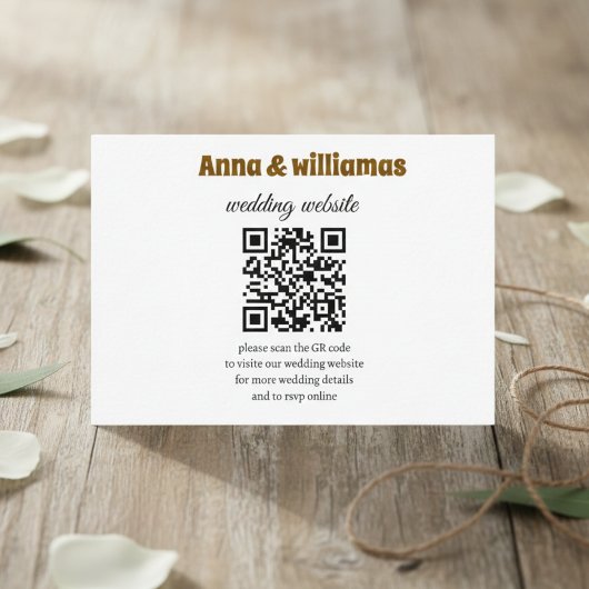 D'accompagnement Carte d'invitation avec QR Code pour site web de m