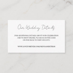D'accompagnement Carte d'invitation avec site web de mariage et RSV