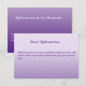 D'accompagnement Carte d'invitation bilingue pour invité de mariage (Devant / Derrière)