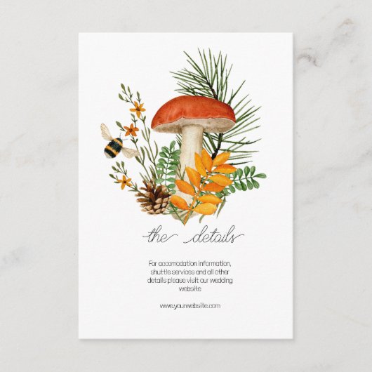 D'accompagnement Carte d'invitation Champignons de Forêt Automnale (Devant)