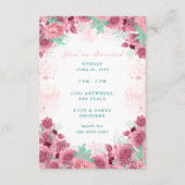 D'accompagnement Carte d'invitation d'anniversaire rose sweet sixte (Dos)