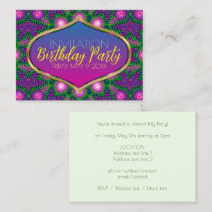 D'accompagnement Carte d'invitation de fête à motif tribal rose ver