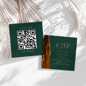 D'accompagnement Carte d'invitation de mariage au code QR RSVP Vert