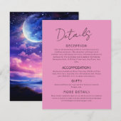 D'accompagnement Carte d'Invitation de Mariage Céleste Pleine Lune  (Devant / Derrière)