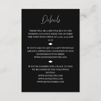 D'accompagnement Carte d'invitation de mariage en diamants noir et