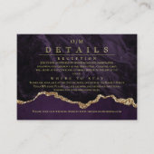 D'accompagnement Carte d'invitation de mariage moderne violet or (Devant)