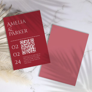 D'accompagnement Carte d'invitation de mariage rouge cramoisi minim