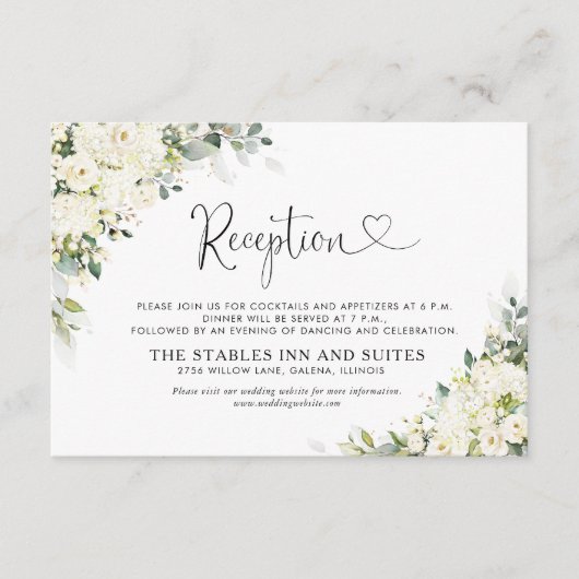 D'accompagnement Carte d'invitation de réception de mariage à fleur (Devant)