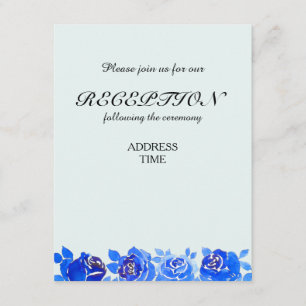 D'accompagnement Carte d'invitation de réception florale bleu indig