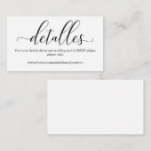 D'accompagnement Carte d'invitation de site web de mariage en calli (Devant / Derrière)