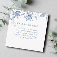 Carte d'invitation florale bleue Something Blue