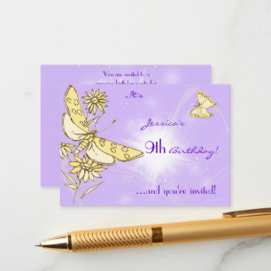 D'accompagnement Carte d'invitation Papillon Peche Pourpre