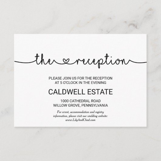 D'accompagnement Carte d'invitation pour la réception de mariage Lo (Devant)