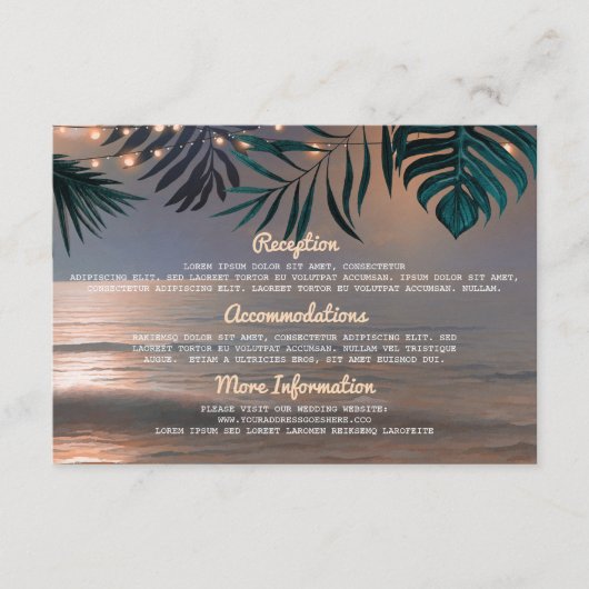 D'accompagnement Carte d'invité pour Mariage d'informations de chaî (Devant)