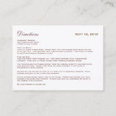 D'accompagnement Carte d'itinéraire Mariage de remplissage d'automn (Dos)