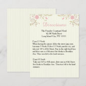 D'accompagnement Carte d'itinéraire pour Mariage de fleurs rose Lov (Devant / Derrière)