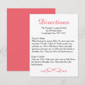 D'accompagnement Carte d'itinéraire pour Mariage de fleurs rose Lov (Devant / Derrière)