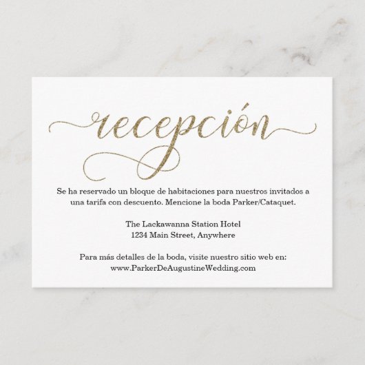 D'accompagnement Carte du boîtier de la Parties scintillant Gold de (Devant)