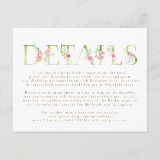 D'accompagnement Carte du boîtier de mariage de printemps d'aquarel (Devant)