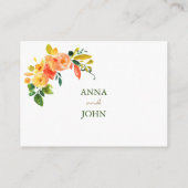 D'accompagnement Carte du boîtier de réception à l'aquarelle fleuri (Dos)