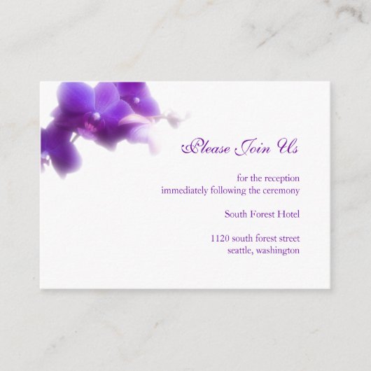 D'accompagnement Carte du boîtier de réception de mariage violet (Devant)