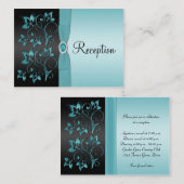 D'accompagnement Carte du boîtier de réception Floral bleu et noir (Devant / Derrière)