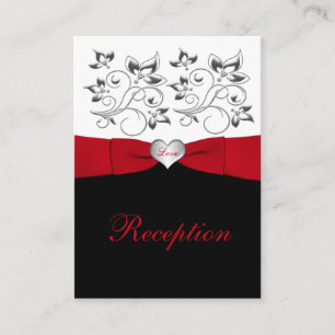 D'accompagnement Carte du boîtier de réception Floral Rouge Noir