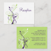 D'accompagnement Carte du boîtier de réception Florale blanc violet (Devant / Derrière)