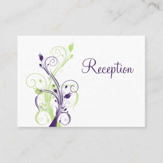 D'accompagnement Carte du boîtier de réception Florale blanc violet (Devant)