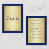 D'accompagnement Carte du boîtier de réception Monogram Blue Gold S (Devant / Derrière)