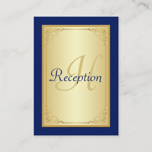 D'accompagnement Carte du boîtier de réception Monogram Blue Gold S (Devant)