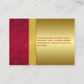 D'accompagnement Carte du boîtier de réception rouge, or fleuri (Dos)