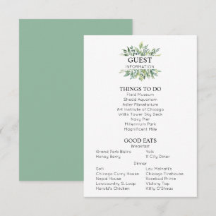 D'accompagnement Carte du boîtier d'informations du Mariage vert