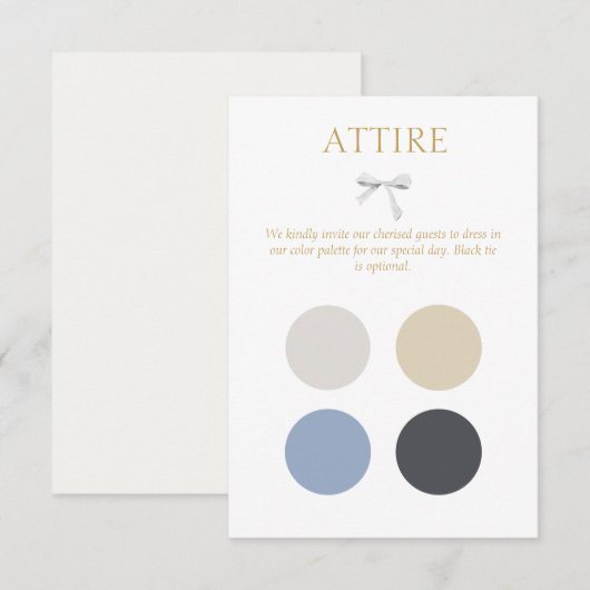 D'accompagnement Carte du boîtier du code vestimentaire du Mariage  (Devant / Derrière)