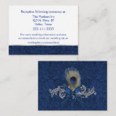 D'accompagnement Carte du boîtier Mariage damassé bleu (Devant / Derrière)