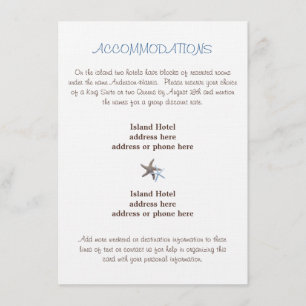 D'accompagnement Carte du boîtier Mariage Starfish