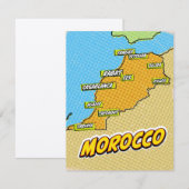 D'accompagnement Carte du Maroc illustrée dans le style Pop Art (Devant / Derrière)