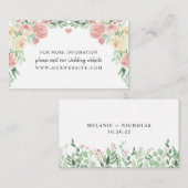 D'accompagnement Carte du site Web d'information du mariage floral  (Devant / Derrière)