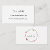 D'accompagnement Carte du site Web du mariage de couronnes florales (Devant / Derrière)