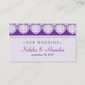 D'accompagnement Carte du site Web du Mariage de dentelle vintage