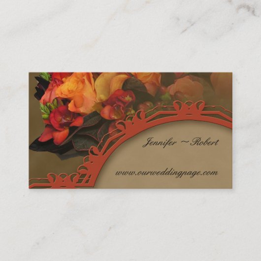 D'accompagnement Carte du site web Mariage du bouquet Fall Rose (Devant)